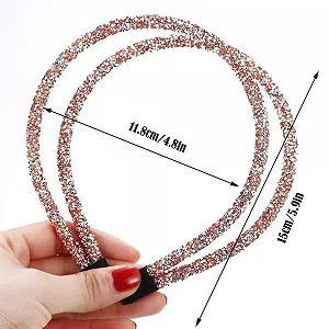 Обруч для волосся зі стразами, 3 штуки, модний synthetic.ua - Фото 1