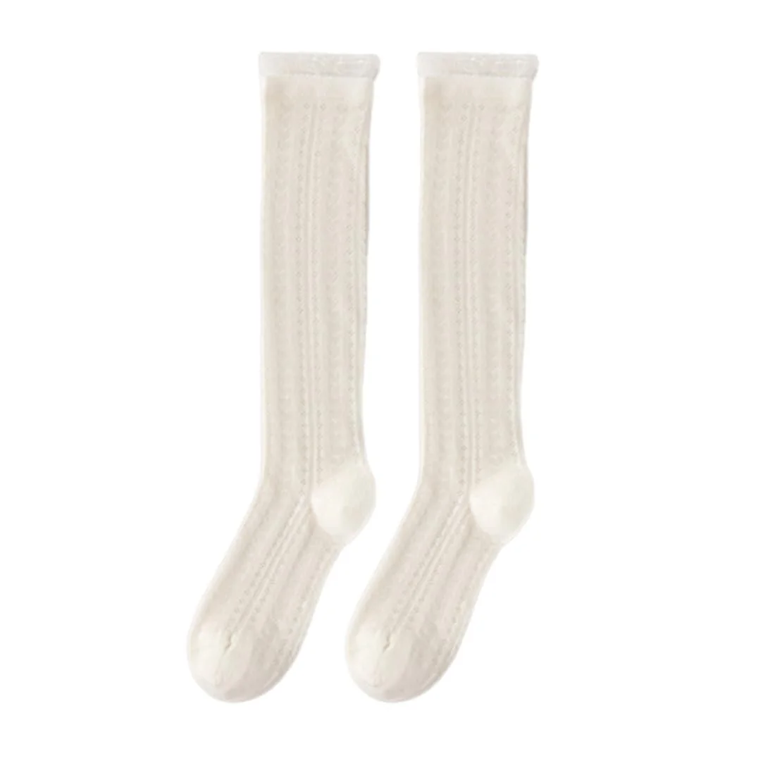 Носки YUZNA Dirndl, женские, гольфы, белые, длинные, традиционные, вязаные крючком, аксессуары для Октоберфеста, для костюма и кожаных штанов, фото №1