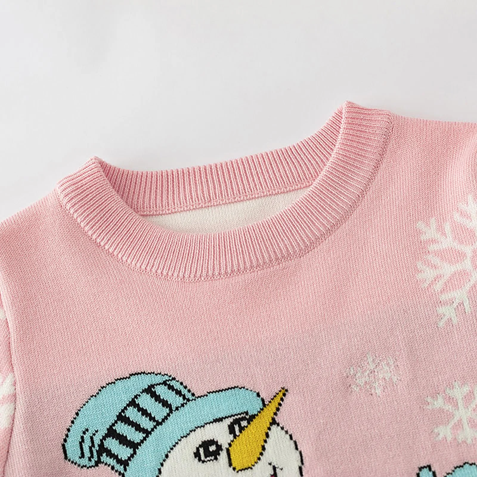 Зимовий Різдвяний дитячий мультяшний світшот із сніговиком для дівчинки, фото №5