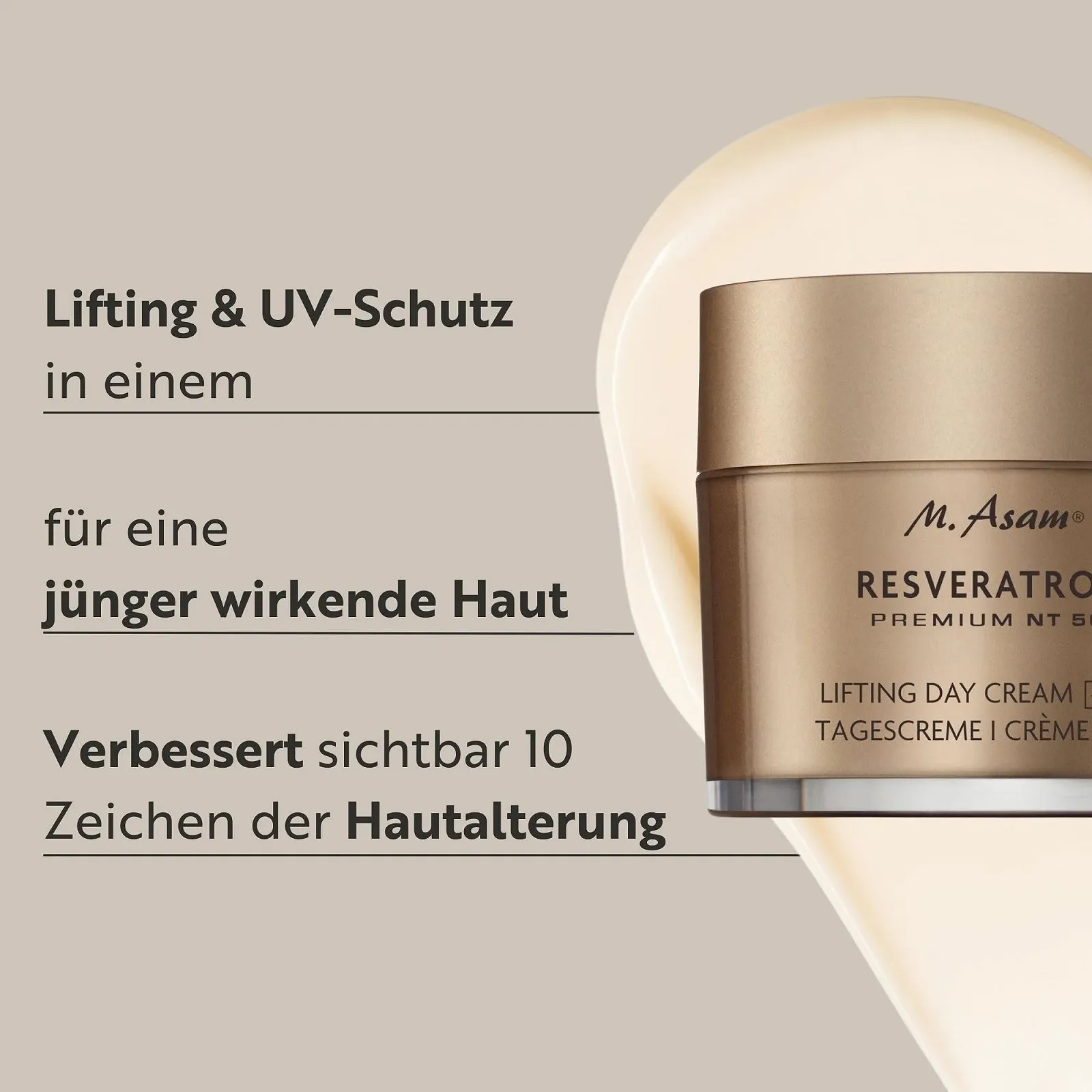 Денний крем M. Asam Resveratrol Premium NT50 Lifting SPF 15 100 мл, фото №2 Денний крем M. Asam Resveratrol Premium NT50 Lifting SPF 15 100 мл, фото №2