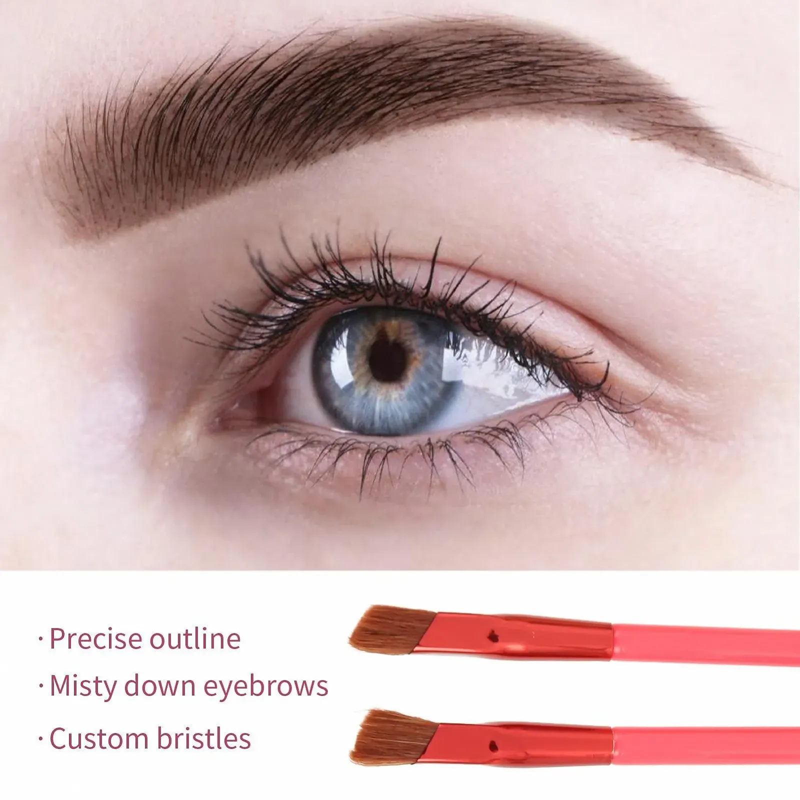 Пензлі Sonew Багатофункціональний для брів, скошений з м’яким, густим ворсом, фото №4