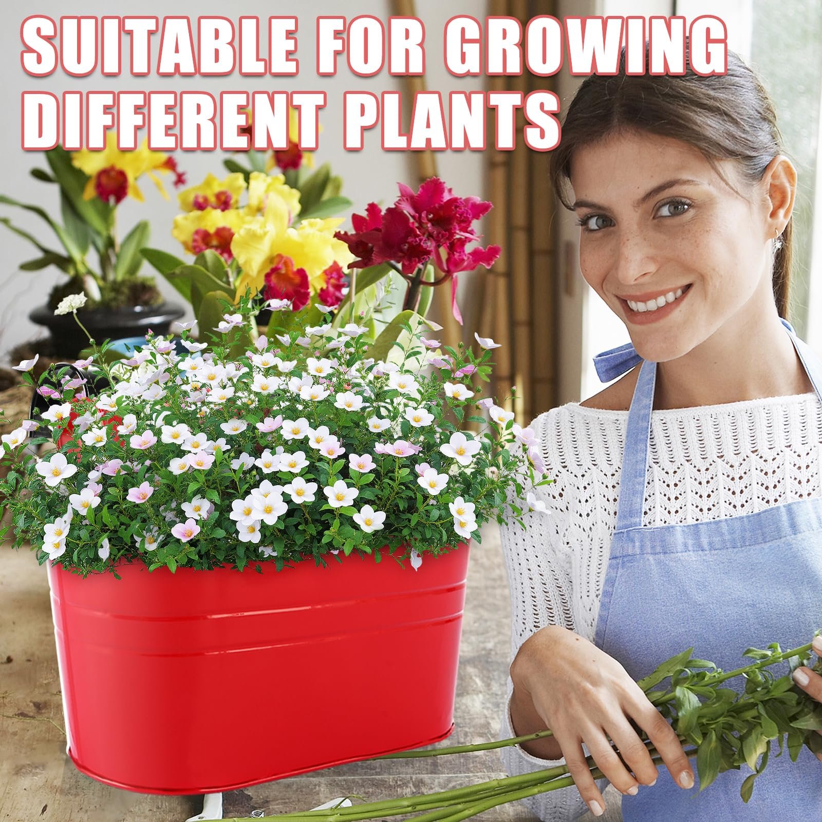 Підвісні квіткові горщики APACALI Металеві 28 см 6 кольорів 6 шт., фото №5 Підвісні квіткові горщики APACALI Металеві 28 см 6 кольорів 6 шт., фото №5