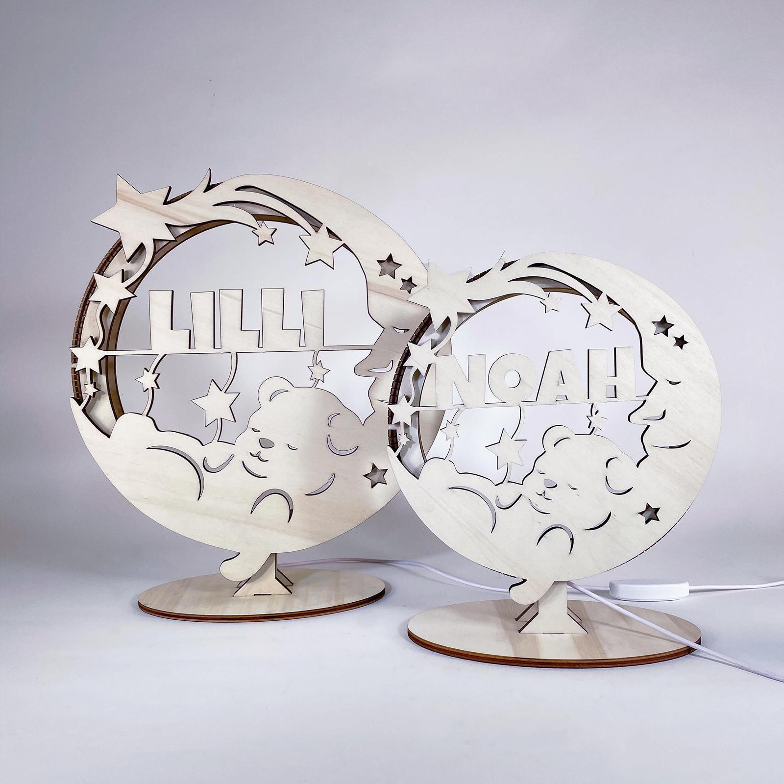 Настільна лампа Wooden Moon Personalised USB Дерев'яна, фото №3