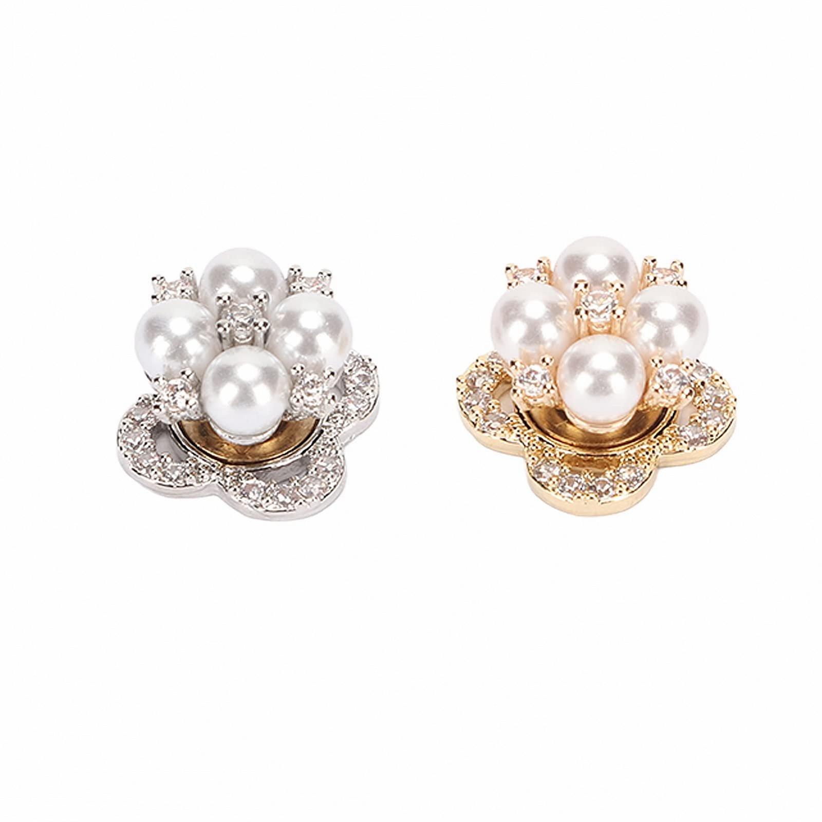 Сніжинки з намистинами (2 шт.) Прикраси для нігтів, фото №1