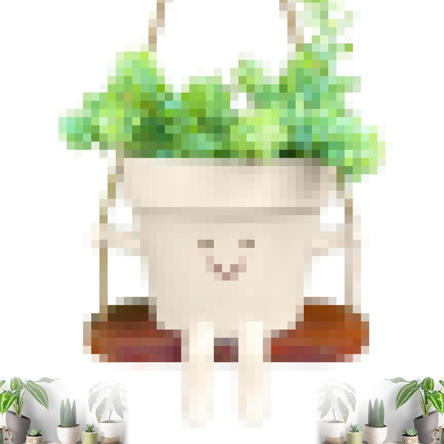 Подвесное кашпо Качели Улыбающееся лицо Из смолы, фото №1