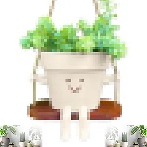 Подвесное кашпо Качели Улыбающееся лицо Из смолы - Фото 1