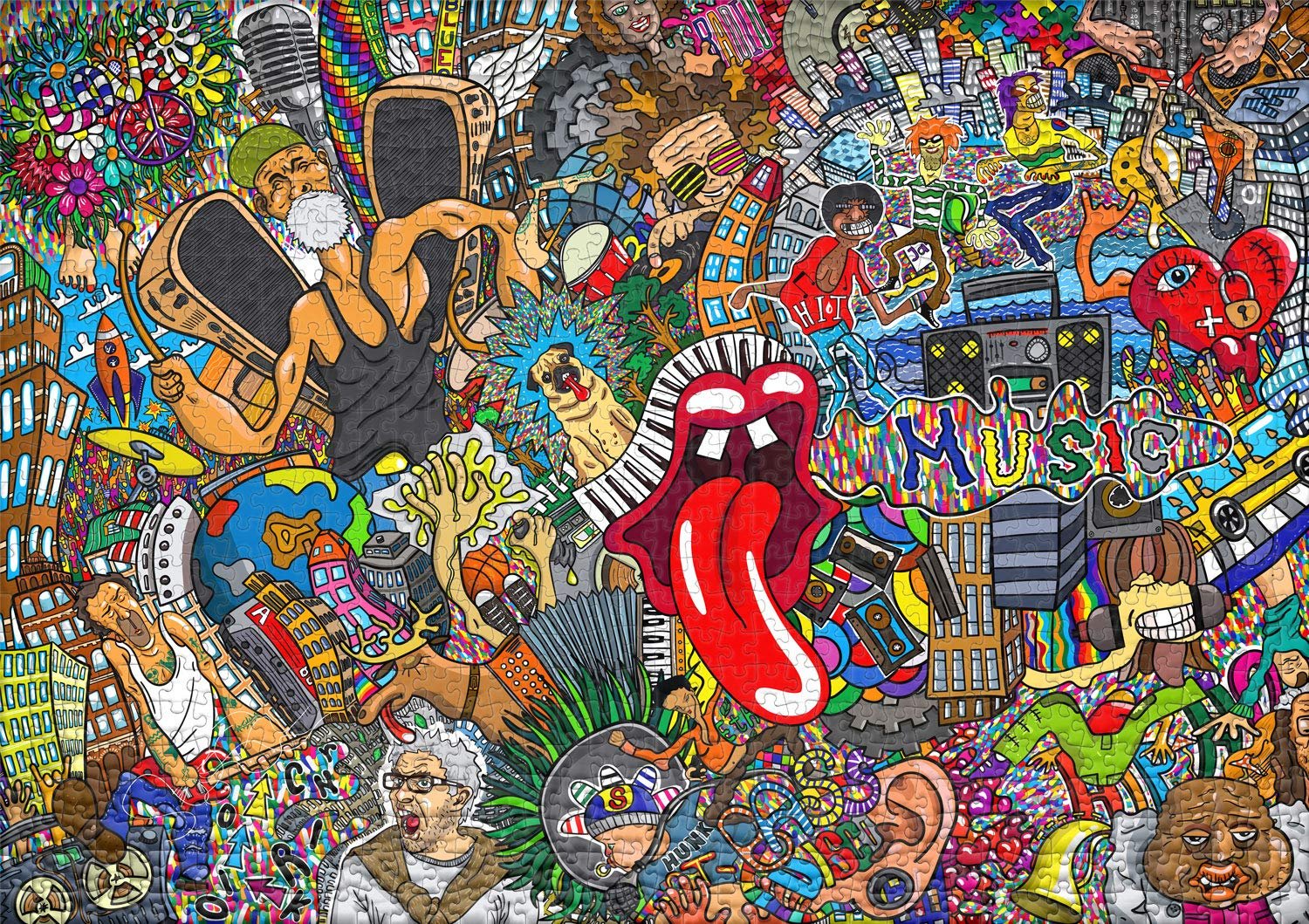 Пазл Ulmer Puzzleschmiede Graffiti & Music Art 1000 деталей Разноцветный, фото №2