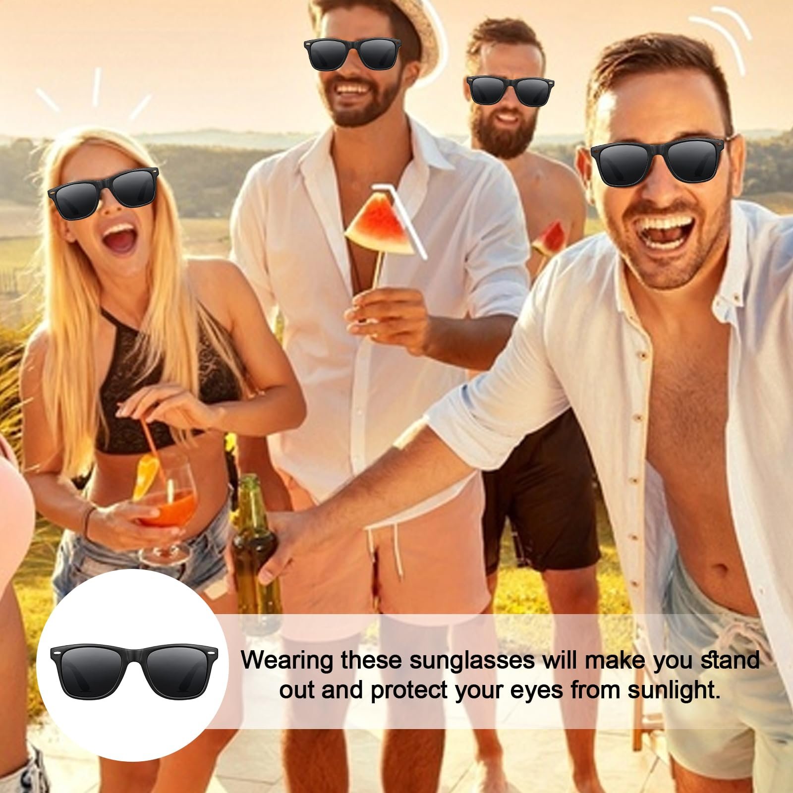 Вінтажні прямокутні сонцезахисні окуляри, 16 штук, чорні, фото №6 Вінтажні прямокутні сонцезахисні окуляри, 16 штук, чорні, фото №6