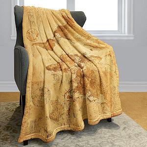 Покривало YISUMEI Фланель М'яка Флісова Покривало Карта Світу, 150 x 200 см synthetic.ua - Фото 1