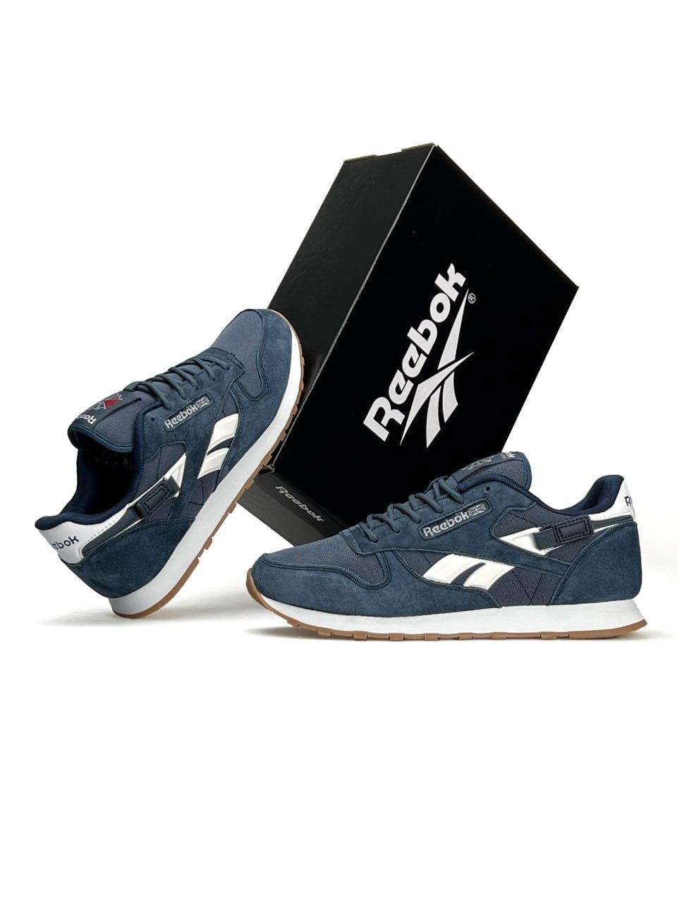 Мужские кроссовки Reebok Classic синие повседневные замшевые кросы Рибок демисезонная обувь для мужчин, фото №1