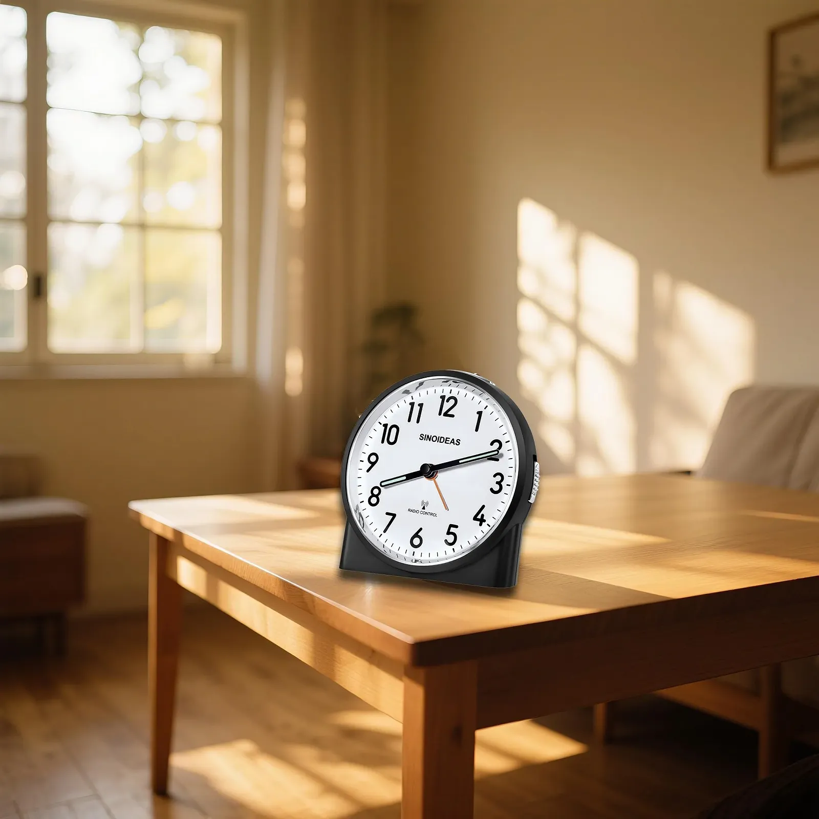 Радиоуправляемый будильник SINOIDEAS Аналоговый с Ночной Подсветкой и Функцией Повтора Сигнала Черный, фото №6 Радиоуправляемый будильник SINOIDEAS Аналоговый с Ночной Подсветкой и Функцией Повтора Сигнала Черный, фото №6