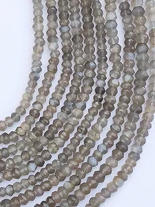 Намистини Місячний Камінь, круглі грановані 4.5-5 мм, нитка довжиною 33 см, для намиста, браслета synthetic.ua - Фото 1