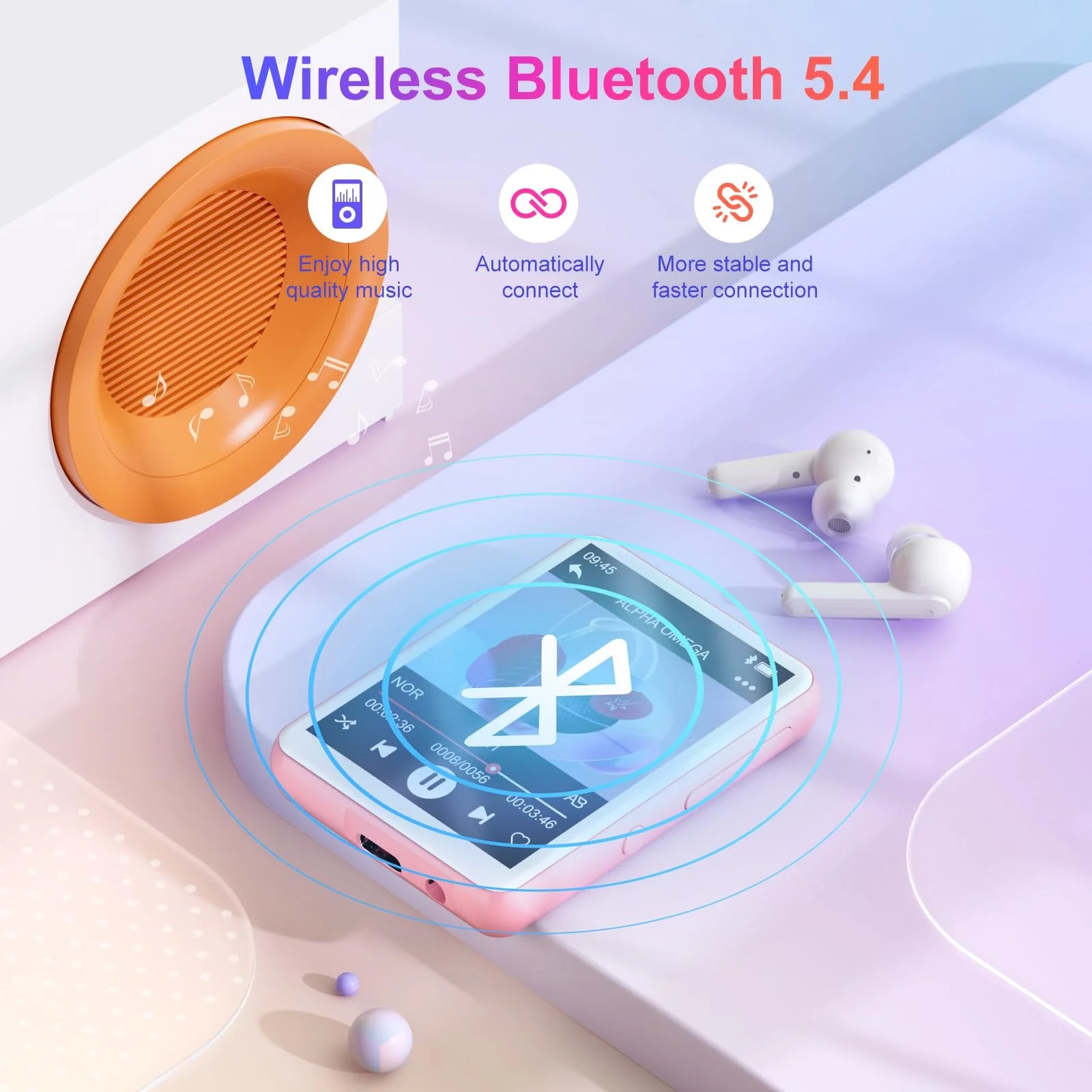 MP3-плеер Oilsky M1 128 ГБ Bluetooth 5.4 Розовый, фото №4