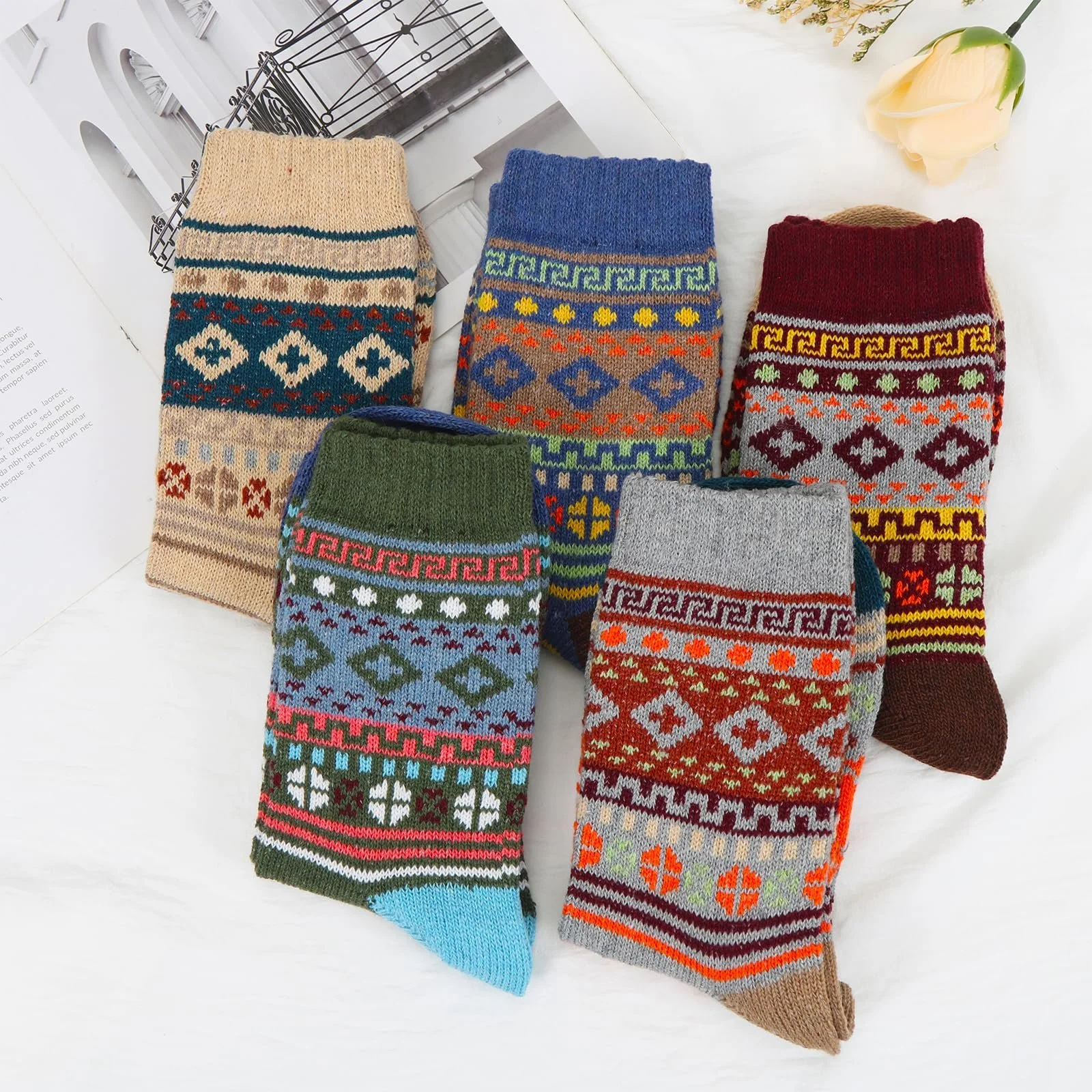 Шкарпетки зимові жіночі, 5 пар, фото №4 Шкарпетки зимові жіночі, 5 пар, фото №4