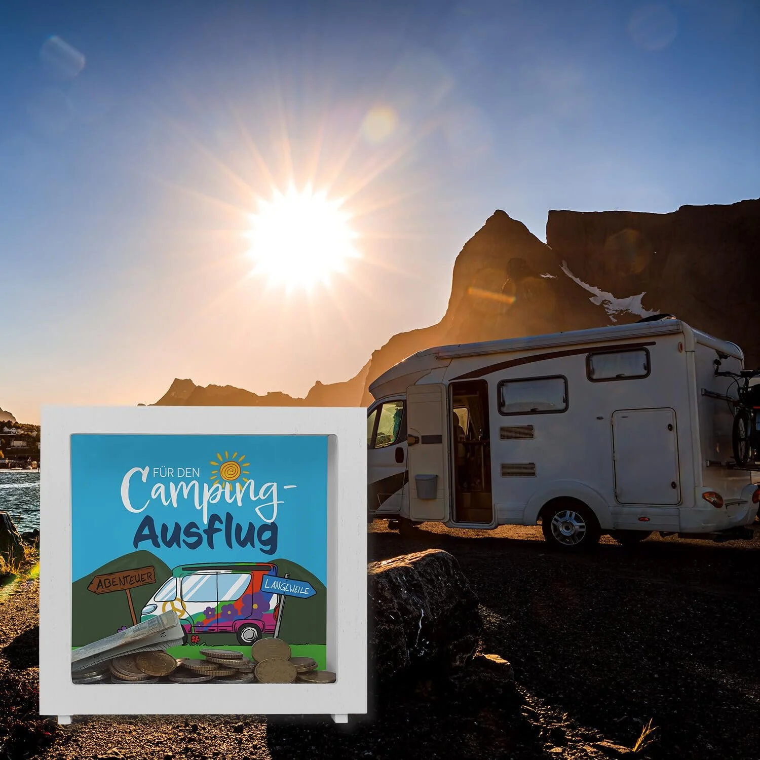 Скарбничка-рамка Camping Trip дерев'яна Flower Power, фото №5