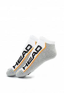 Носки Head Stripe Sneaker 2-Pack Белый, Серый 35-38 - Фото 1
