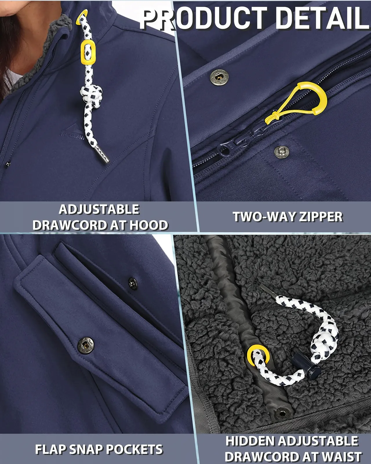 Женская флисовая теплая длинная куртка Softshell, фото №6