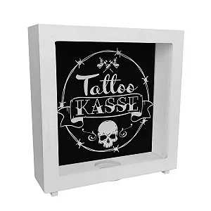 Скарбничка дерев'яна керамічна з тату-мотивами чорна Tattoo Cash - Фото 1