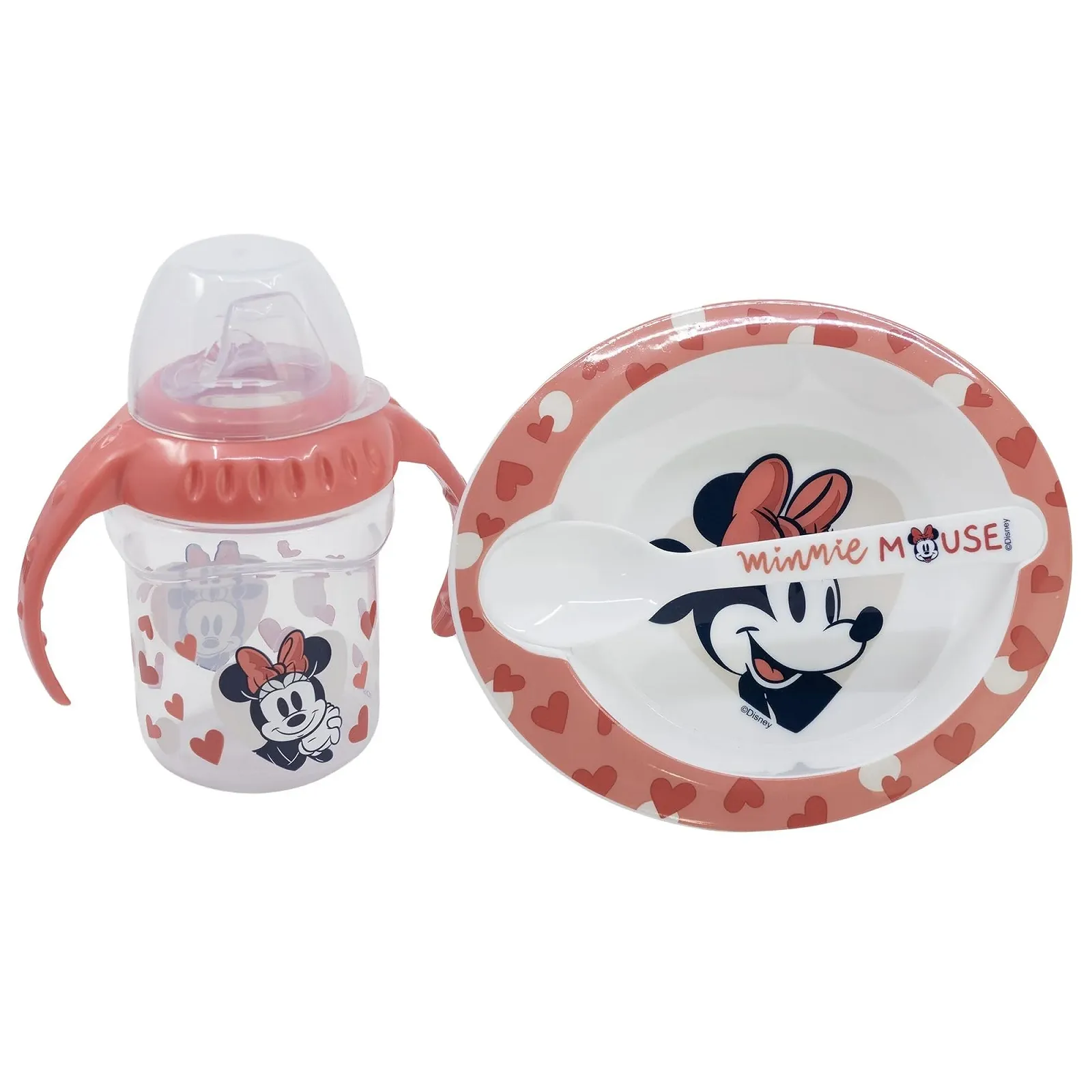 Детский набор Minnie Mouse Disney с бутылочкой, миской и ложкой, без BPA, пластик и силикон, моющийся и многоразовый, фото №1 Детский набор Minnie Mouse Disney с бутылочкой, миской и ложкой, без BPA, пластик и силикон, моющийся и многоразовый, фото №1
