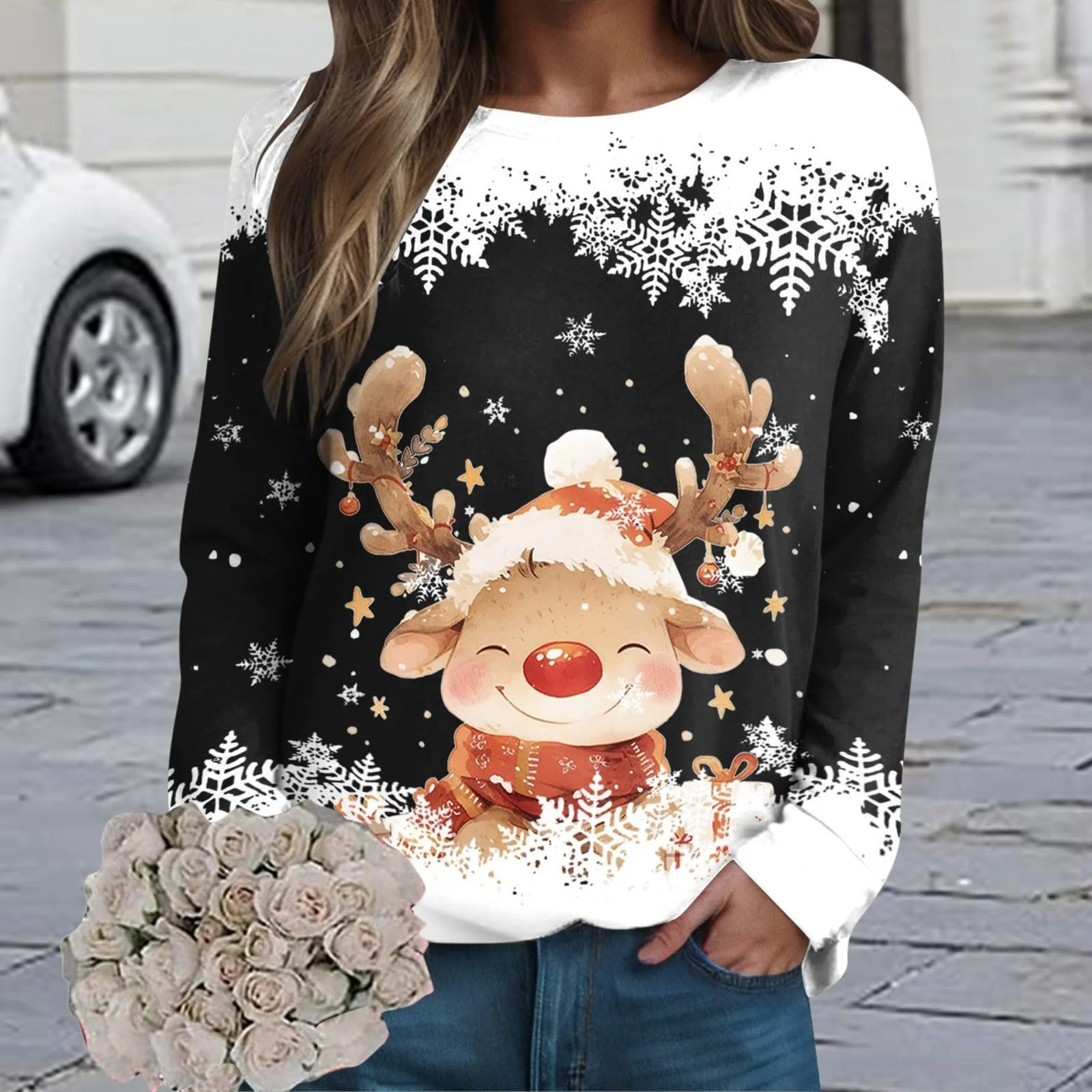 Різдвяний светр PMUAFG Жіночий з різдвяним мотивом, фото №2 Різдвяний светр PMUAFG Жіночий з різдвяним мотивом, фото №2