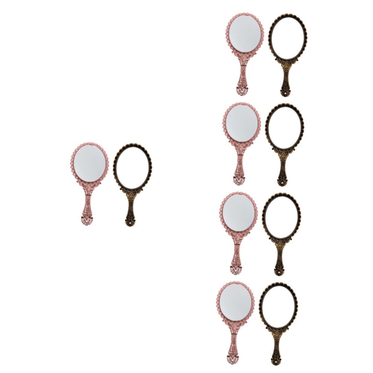 Зеркало Angoily Portable Make-Up Pack of 10 Retro Handle Travel ABS Small Hand Oval, фото №1 Зеркало Angoily Portable Make-Up Pack of 10 Retro Handle Travel ABS Small Hand Oval, фото №1