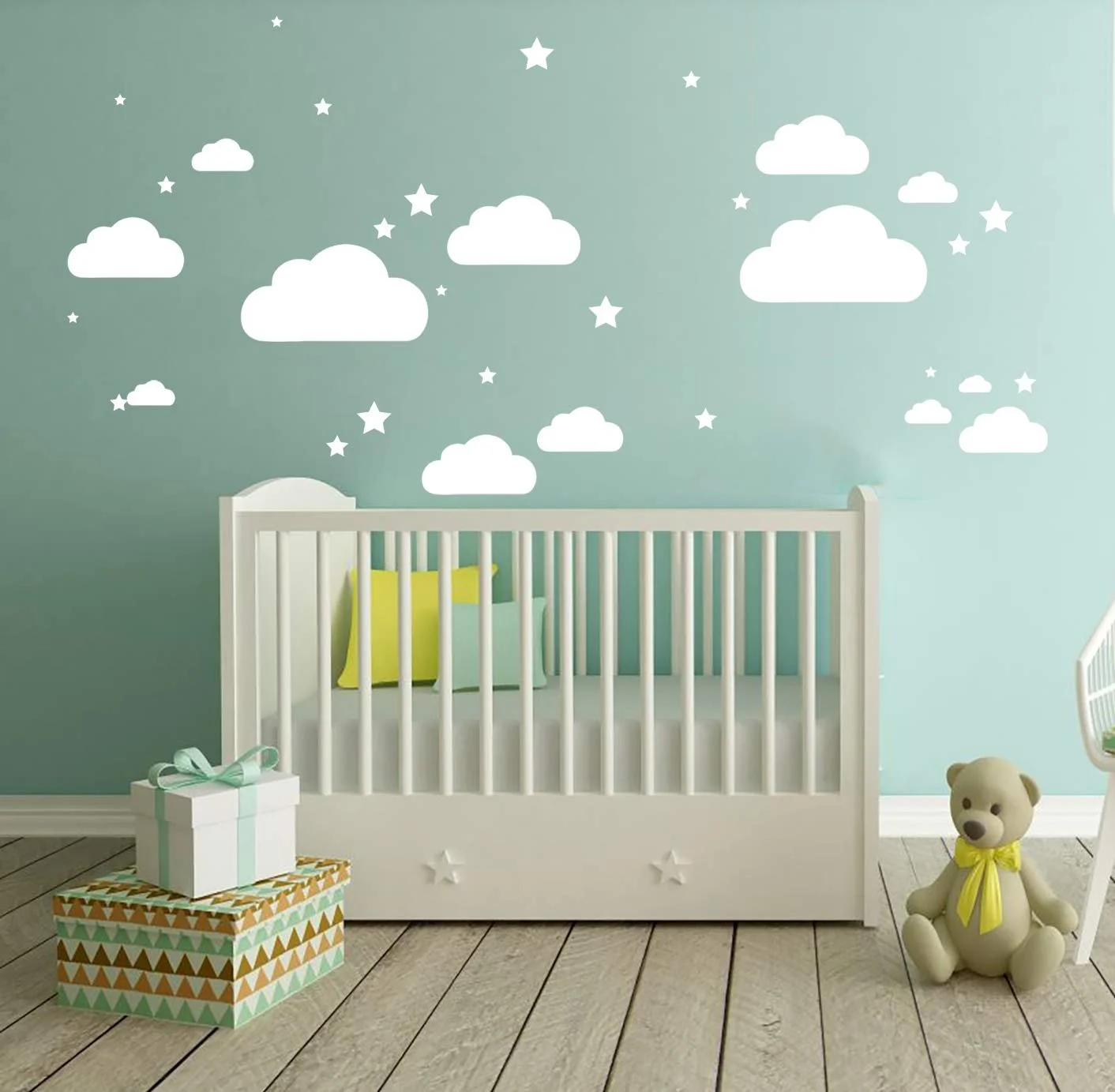 Набір наклейок на стіну WANDFACTORY Clouds Stars 43 шт., фото №3 Набір наклейок на стіну WANDFACTORY Clouds Stars 43 шт., фото №3