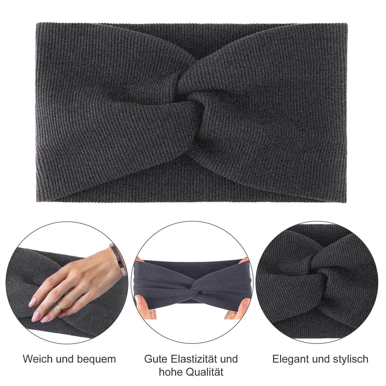 Пов'язка на голову VEGCOO Жіноча Зимова Широка, фото №4