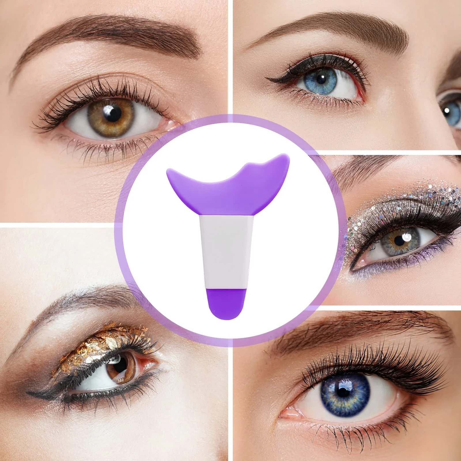 Трафарет MagiDeal для підводки очей багаторазовий, фіолетовий, 5,7 см x 5 см, фото №5