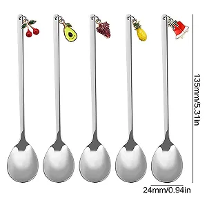 Ложки Рождественские, набор 10 шт, ложки для кофе, ложки из нержавеющей стали, чайные ложки, десертные ложки, ложки для размешивания, суповые ложки, клубника, ананас, авокадо, вишня для кофе, мороженого, супа synthetic.ua - Фото 1