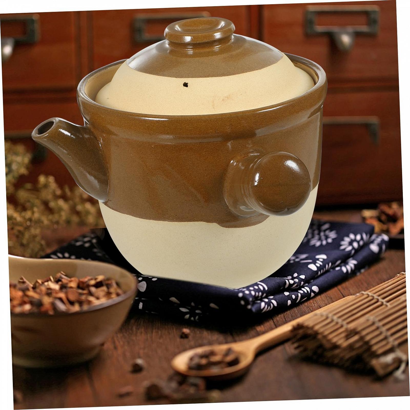 Горшок для запекания VALICLUD керамический 2 л с крышкой антипригарный, фото №3