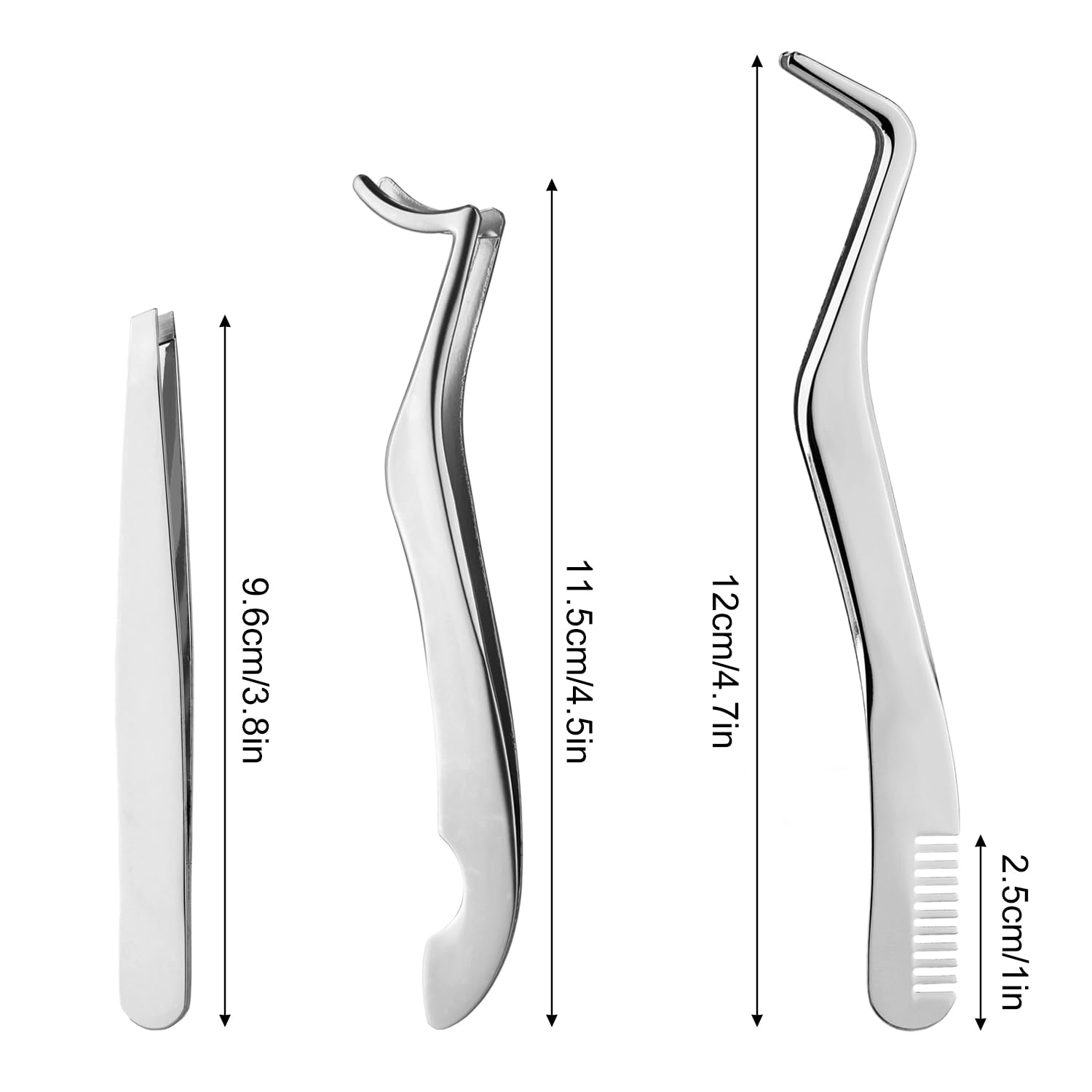 Набір Eyelash Applicator Сталеві пінцети Додатки для вій Сріблястий, фото №2
