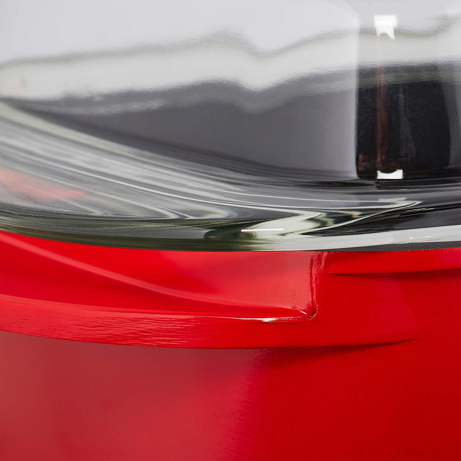 Гусятница Relaxdays с крышкой антипригарное покрытие литой алюминий и стекло красная 15 x 39.5 x 22.5 см, фото №6