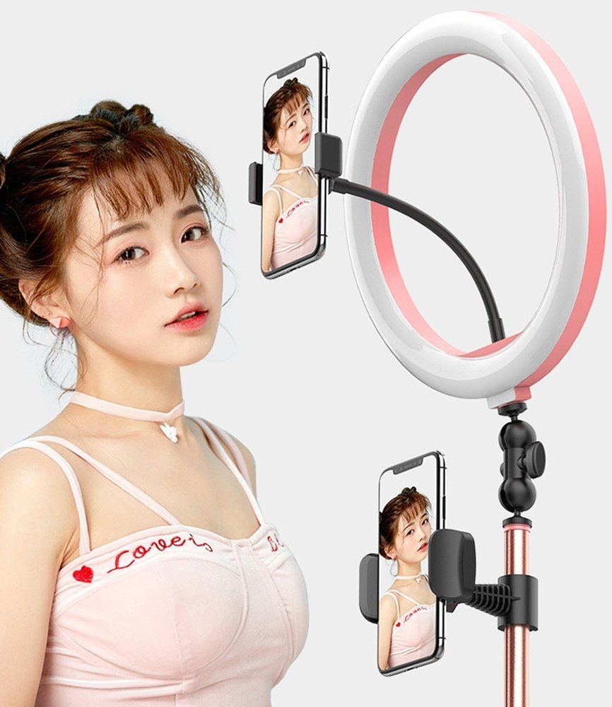 Кільцева лампа Vijim 10" Ring Light With Tripod Stand Rose Pink, фото №3