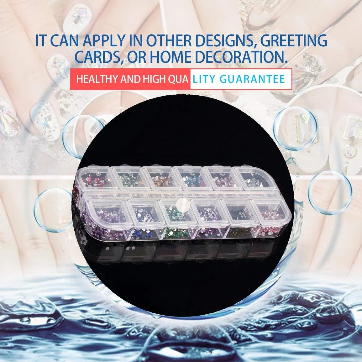 Микс Цвета Капля Стразы для ногтей Блестки Красивое украшение Инструменты для макияжа (Разноцветный), фото №4