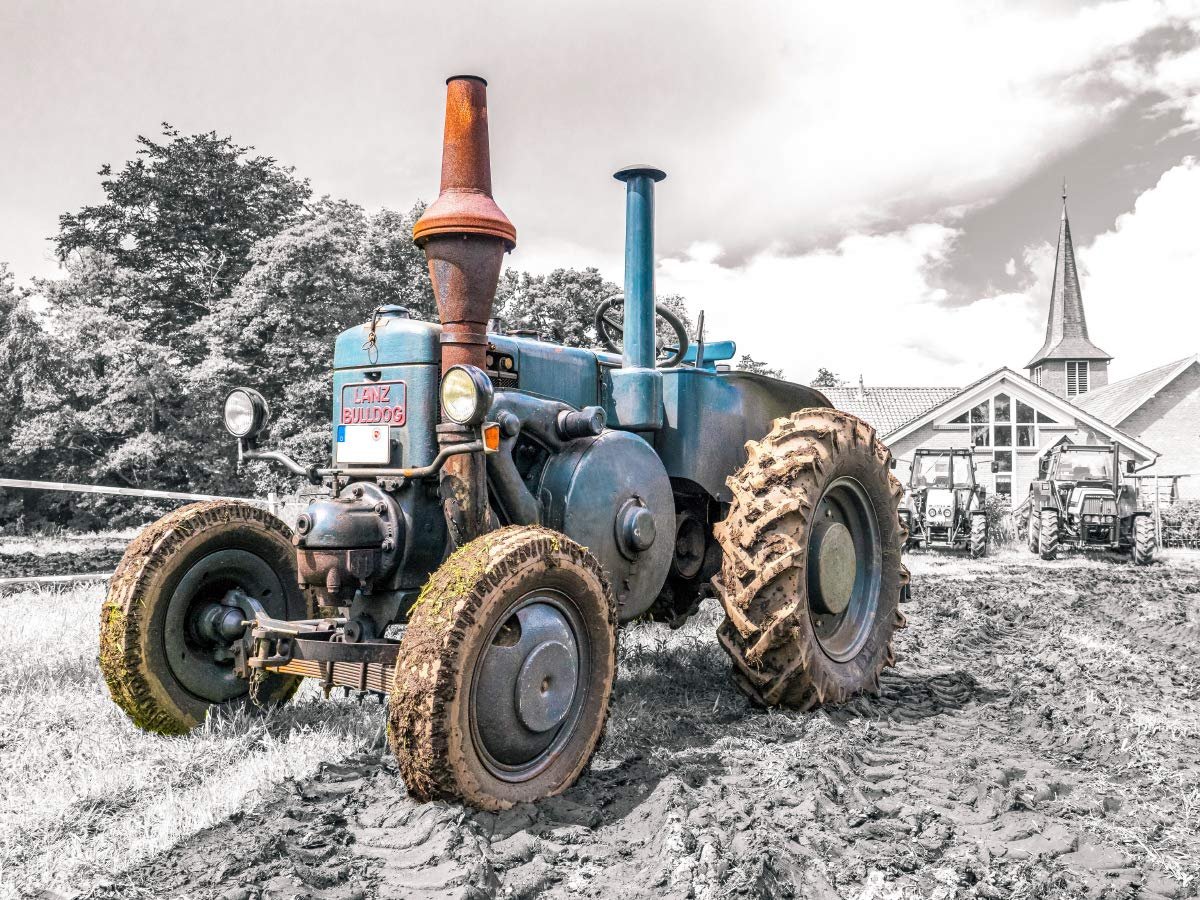 Пазл CALVENDO Vintage Car Tractor Lanz Bulldog 1000 деталей Landscape 64 x 48 см, фото №2
