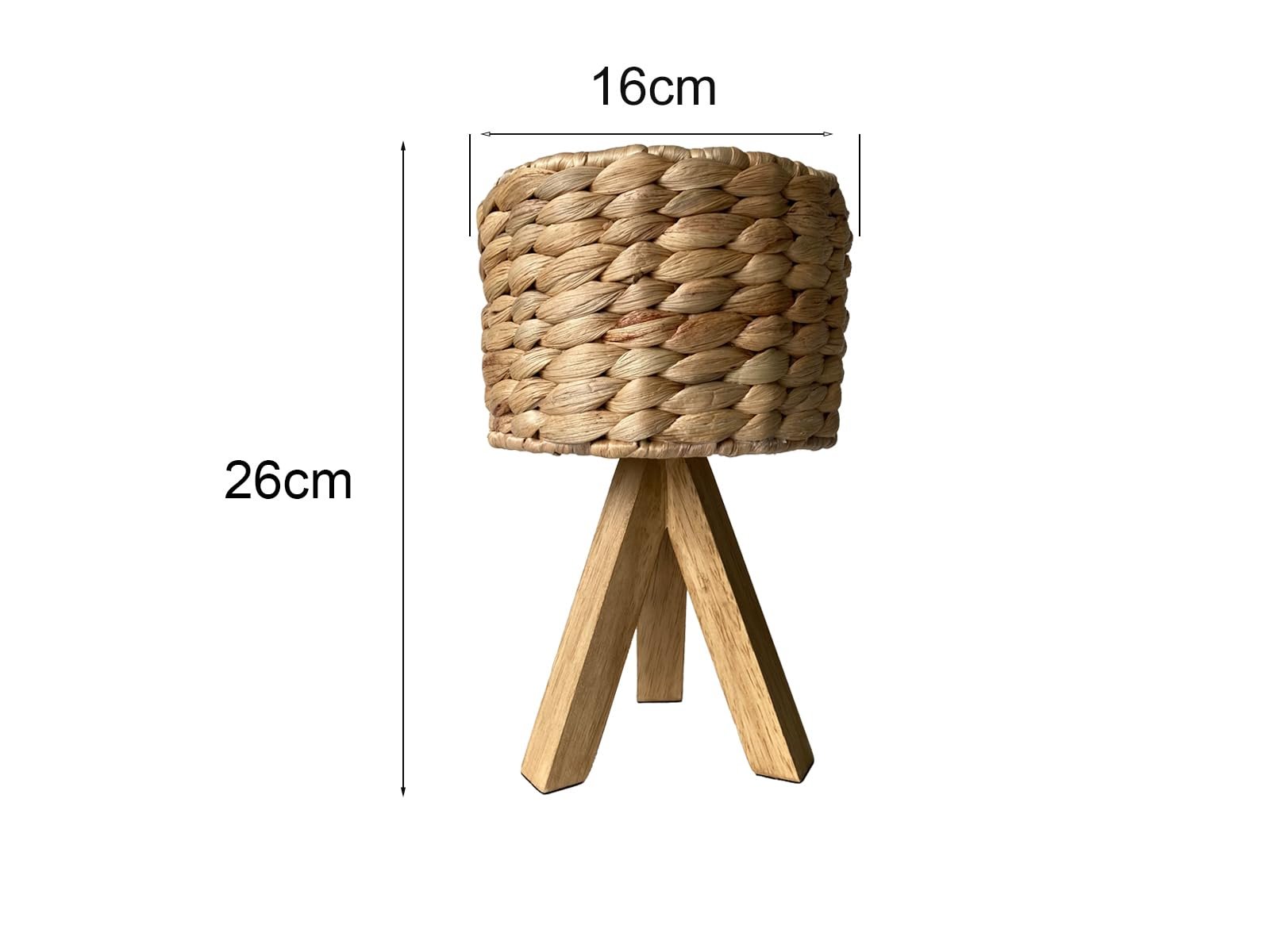 Настільна лампа meineWunschleuchte Тринога з абажуром із водяного гіацинта 26 см Small, фото №4