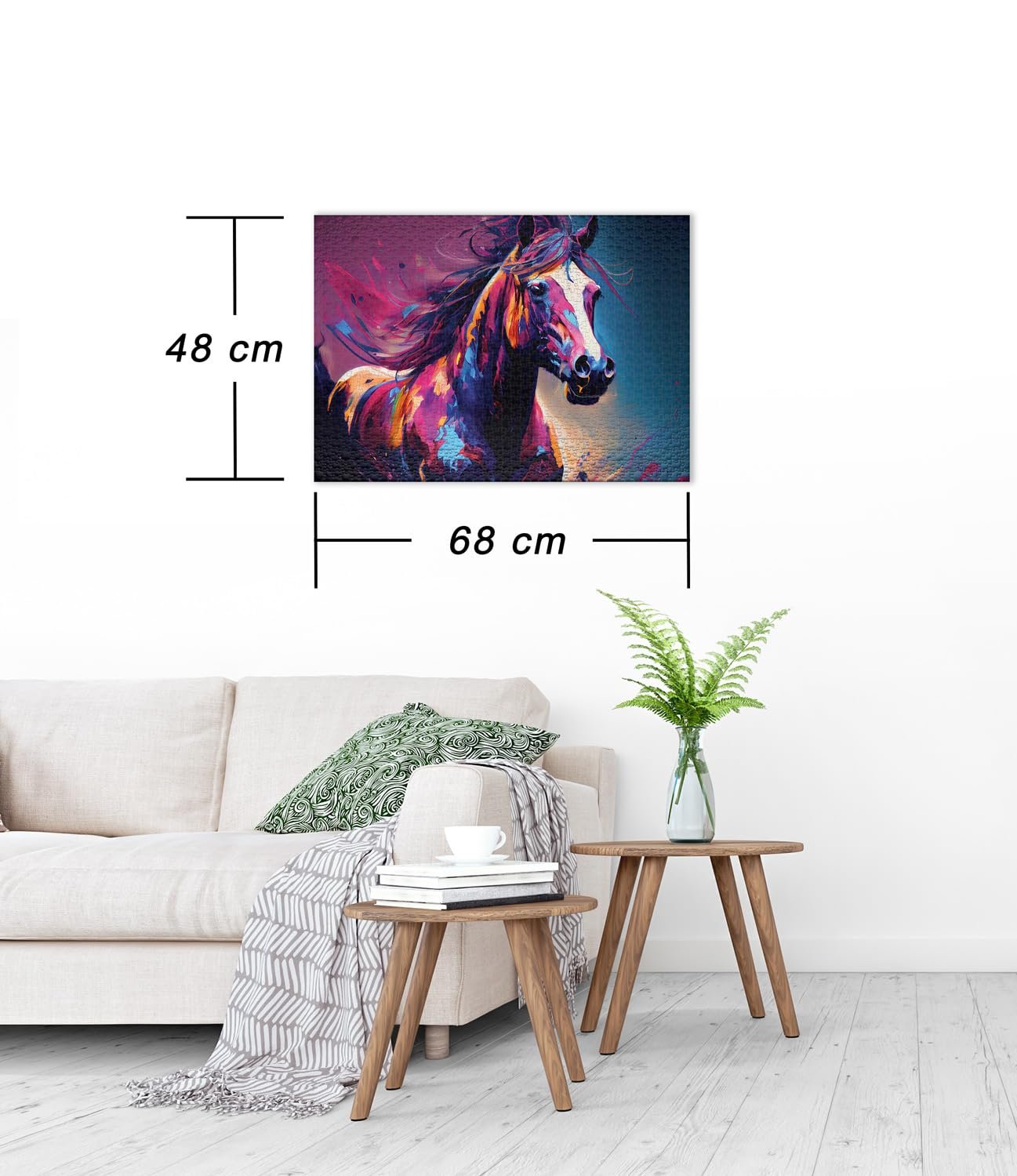 Пазл Ulmer Puzzleschmiede Horses Puzzle Collection "Color Wind" 1000 елементів різнокольоровий кінь із гривою на вітрі, фото №3