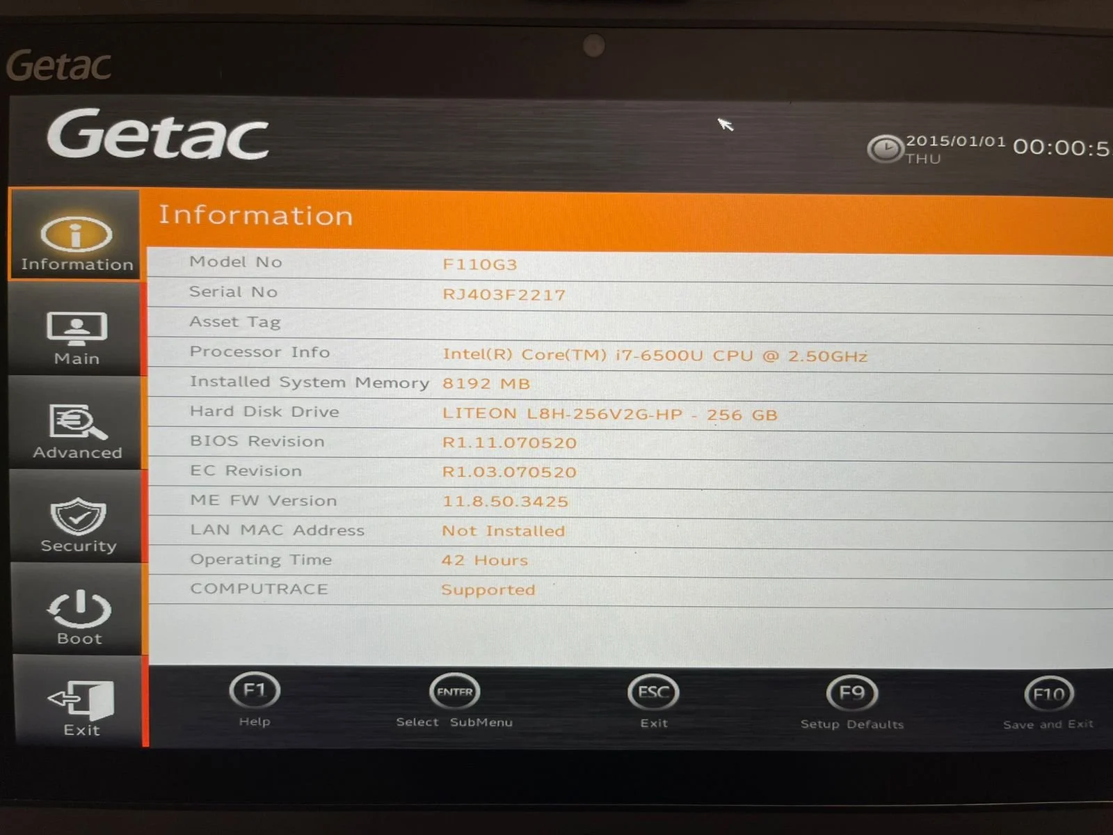 Захищений планшет Getac F110 G3, 11.6", i7-6500U, 8GB, 256GB, 46 годин напрацювання., фото №6 Захищений планшет Getac F110 G3, 11.6", i7-6500U, 8GB, 256GB, 46 годин напрацювання., фото №6