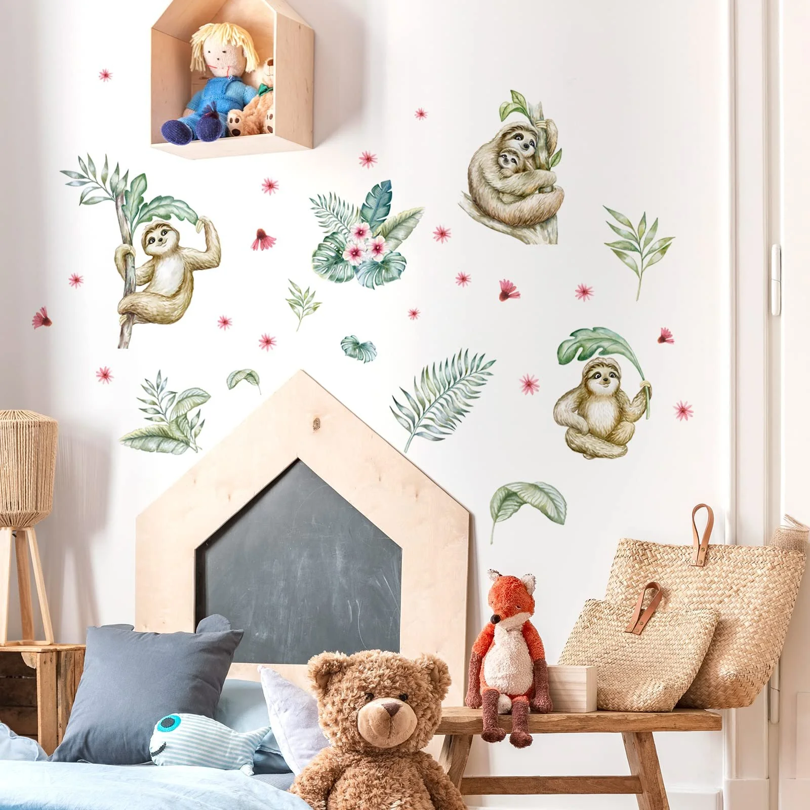 Наклейка на стіну WandSticker4U Sloth Animals I 78 x 72 см Зелена, фото №5