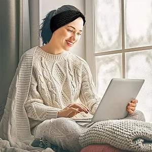 Вязаная на голову Зимняя Широкая Эластичная synthetic.ua - Фото 1