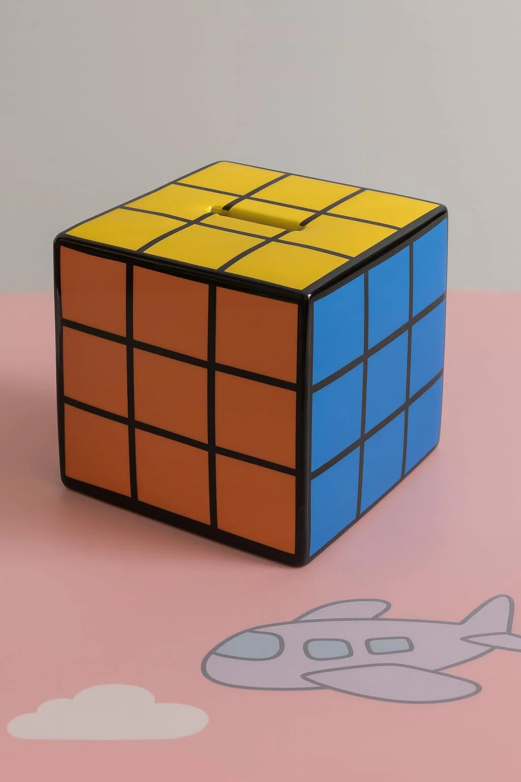 Скарбничка керамічна Кубик 11 x 11 x 11 см Різнокольорова, фото №3