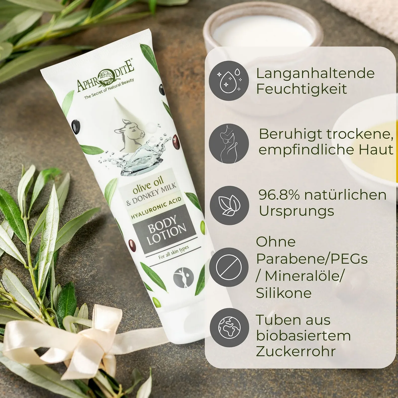 Лосьйон для тіла Оливкова олія та Молоко ослиці Aphrodite The Youth Elixir 200 мл, фото №2 Лосьйон для тіла Оливкова олія та Молоко ослиці Aphrodite The Youth Elixir 200 мл, фото №2