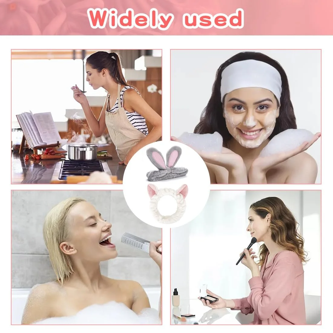 Пов'язка FUKPO Вушка кролика Сірий, Білий, фото №6 Пов'язка FUKPO Вушка кролика Сірий, Білий, фото №6