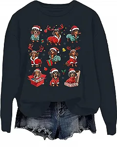 Рождественский свитшот Такса Рождественский свитшот Такса Свитшот Такса Свитшоты для любителей такс - Фото 1