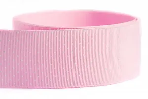 Лента репсовая Лентомания 40мм розовая в мелкий горох (GRSGRN40-PNKDT) - Фото 1