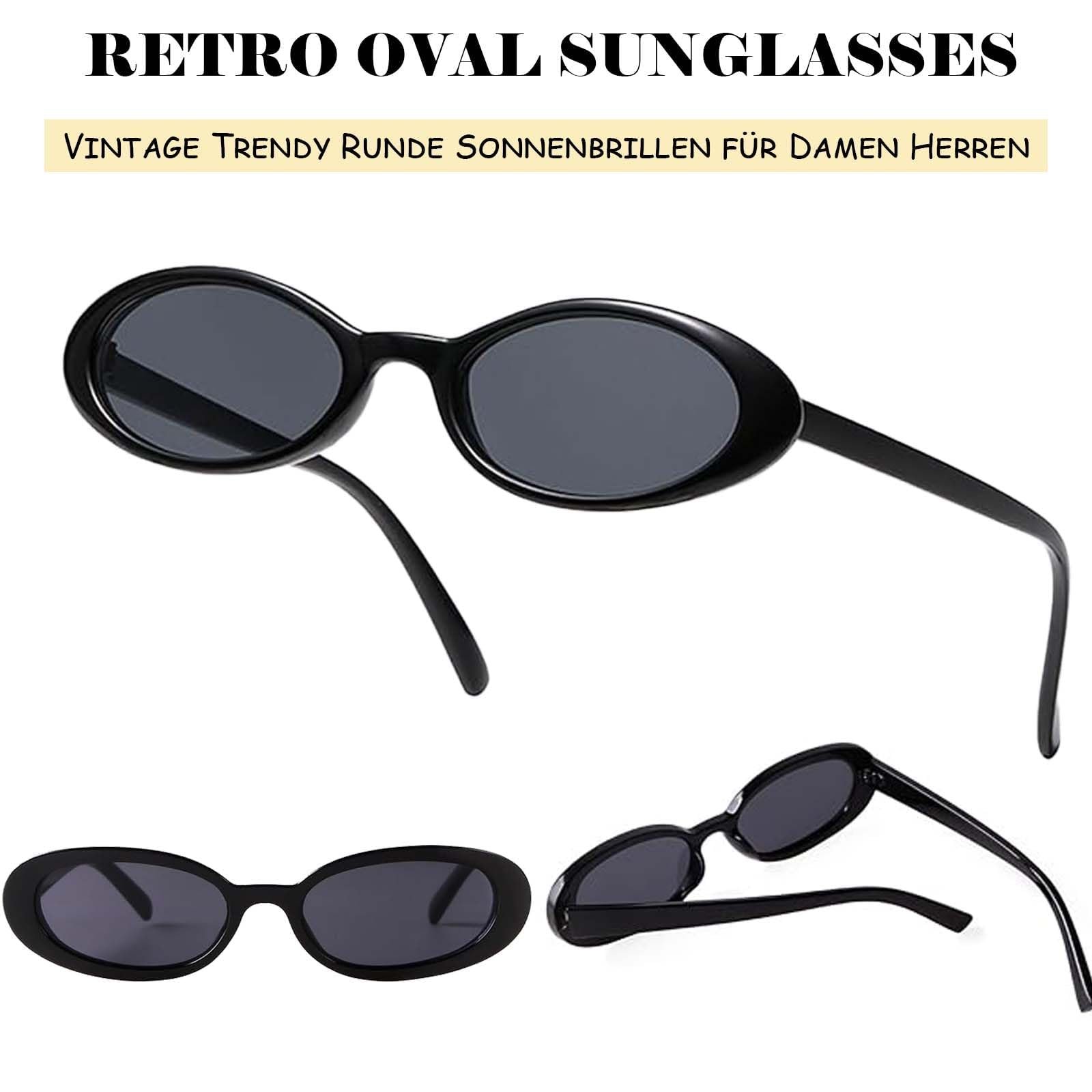 Набір 2 вінтажних овальних сонцезахисних окулярів, чорні, модні тонкі жіночі, чорний, фото №4