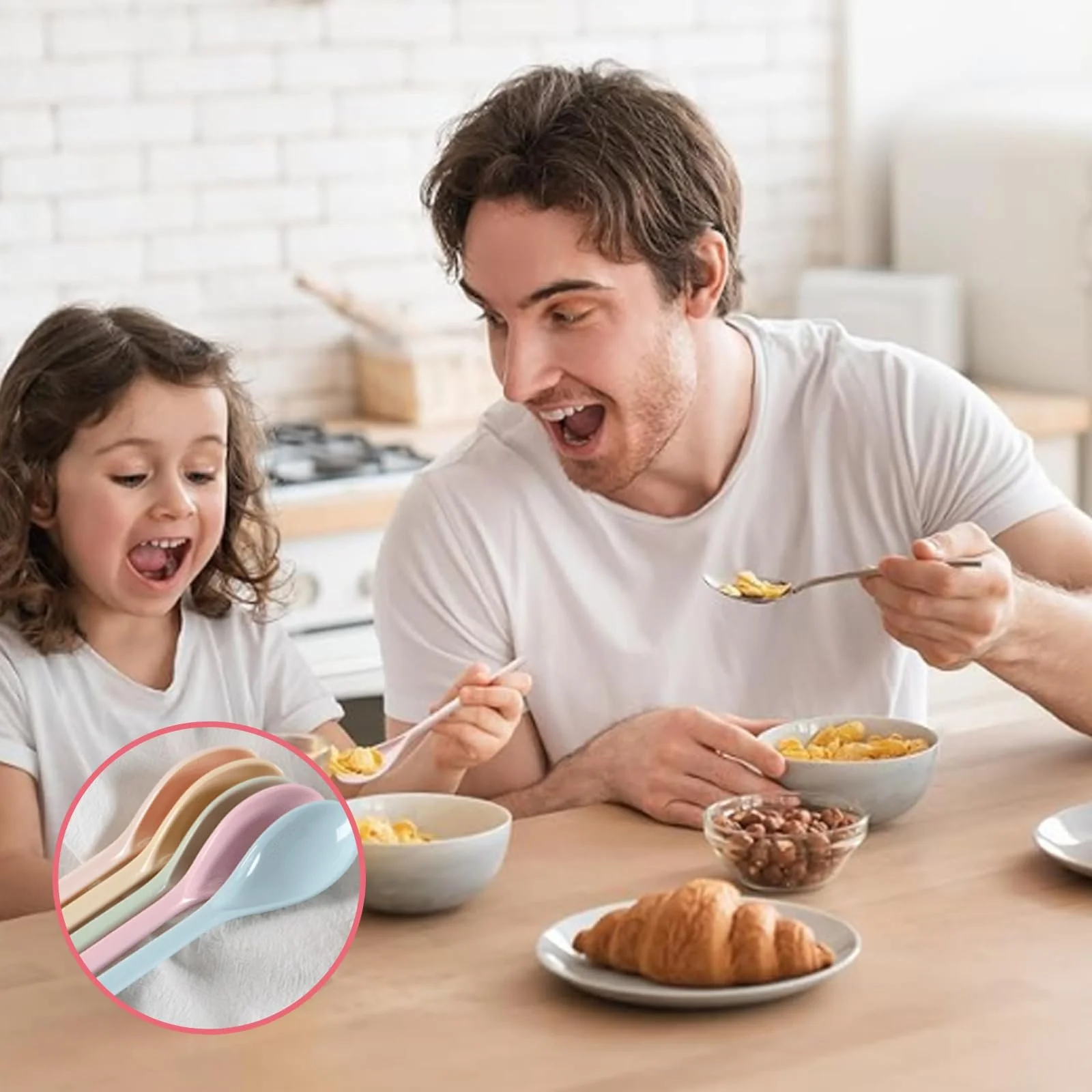 Ложки Пластикові Довгі Кольорові, пакування 5 шт, фото №4