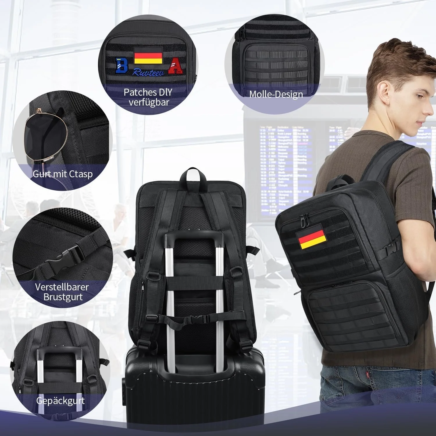 Рюкзак для ноутбука BERTASCHE Lunch 15.6" з термовідділенням та USB Чорний, фото №6 Рюкзак для ноутбука BERTASCHE Lunch 15.6" з термовідділенням та USB Чорний, фото №6