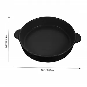 Керамічна форма для запікання GLEAVI з подвійною ручкою кругла термостійка synthetic.ua - Фото 1