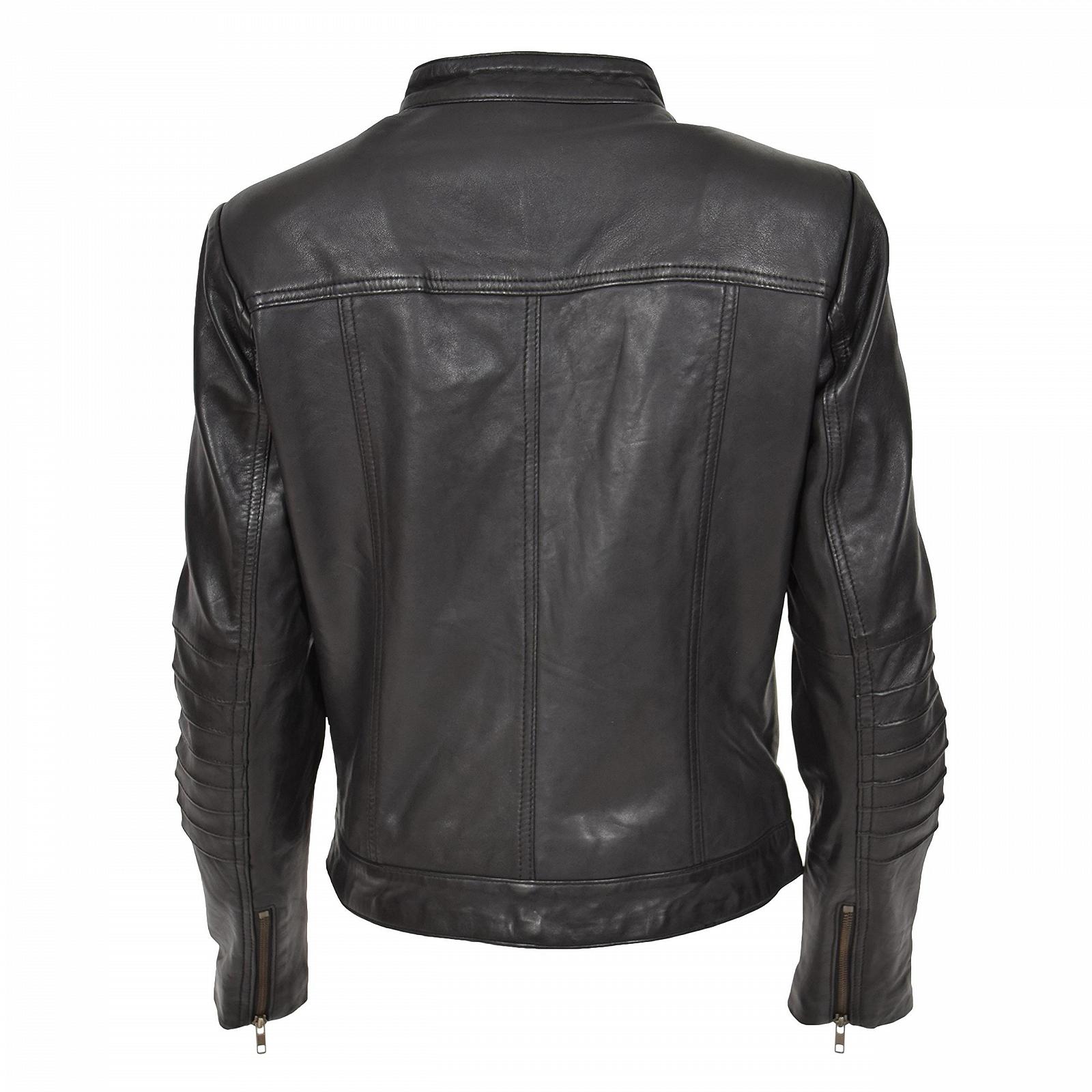 Жіноча куртка A1 FASHION GOODS Biker зі шкіри, чорна, фото №2